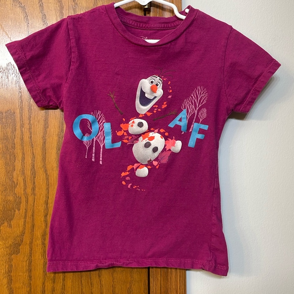 DISNEY FROZEN 2 UGC Girls Size 6 Olaf the snowman character t shirt Short Sleeve